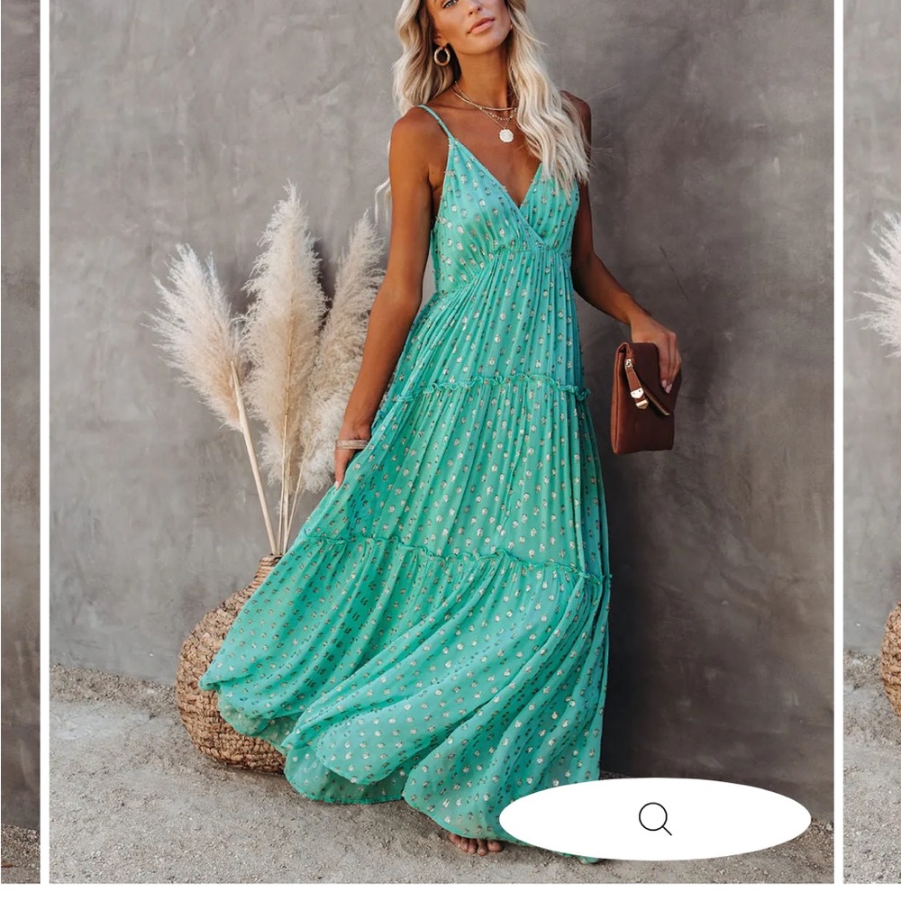 Vici S seafoam maxi dress